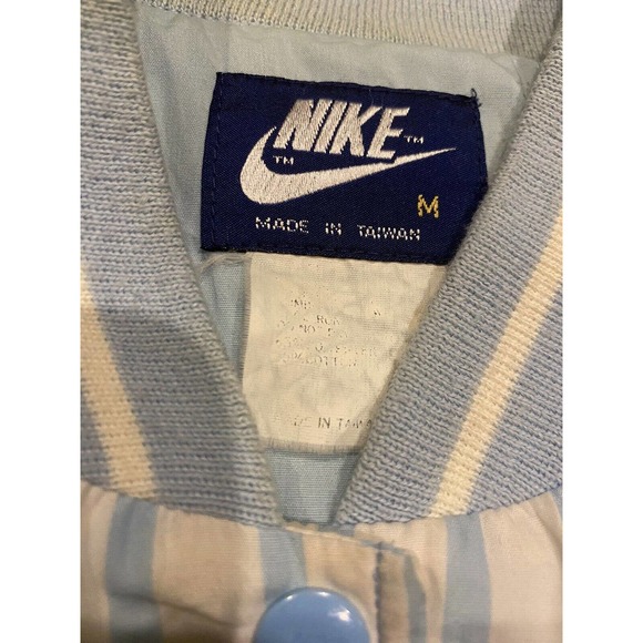 Vintage 80s Nike Blue Tag Sports Jacket Embroidered Blue White Mens Medium RARE - Picture 2 of 9
